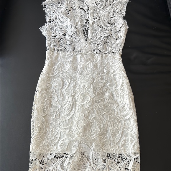 Elegant White Lace Dress white - Picture 3 of 6